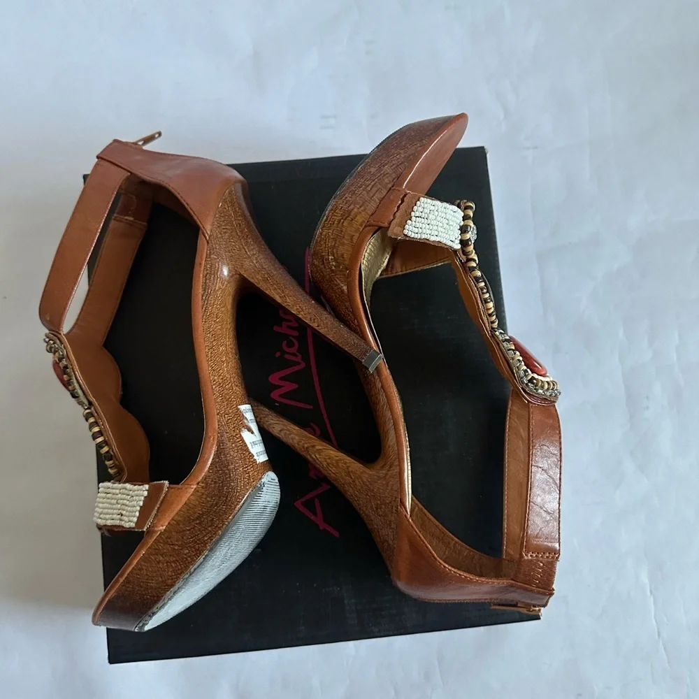 Anne Michelle Brown Embellished Women's Sandals - Picture 3 of 13